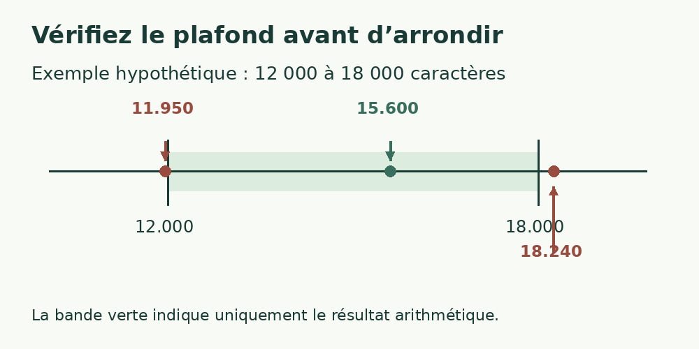Sur l’échelle, 15 600 se situe entre 12 000 et 18 000 ; 11 950 et 18 240 sont hors limites.